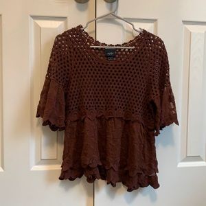 Burgundy Daytrip crochet blouse size small